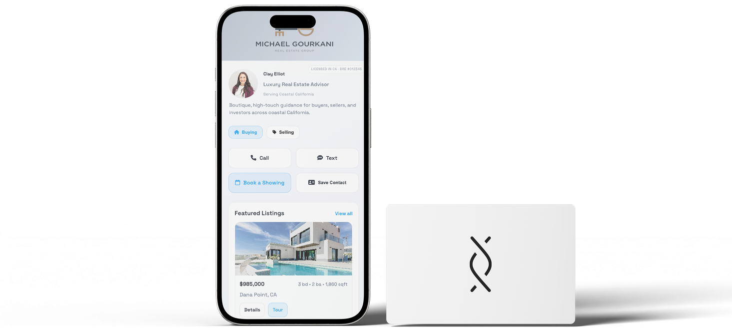SmartLink card with mobile profile preview